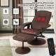 Brown 360° swivel massage recliner chair with ottoman, featuring 8 massage modes and adjustable backrest for ultimate.